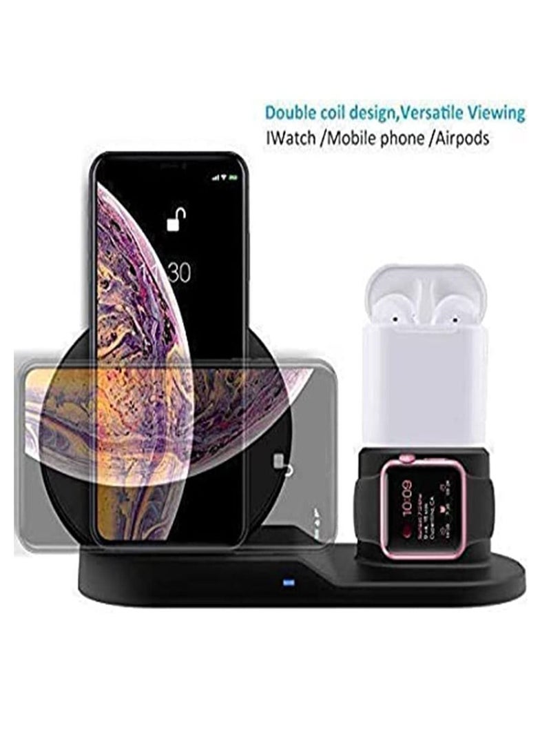 Y&D - 3 in 1 Wireless Charging Station Fast Dock For Qi Charger Compatible for iPhone11/Pro/X/XS/XR/Xs Max/8/8 Plus Apple Watch Series 5/4/3/2/1 - Image 1
