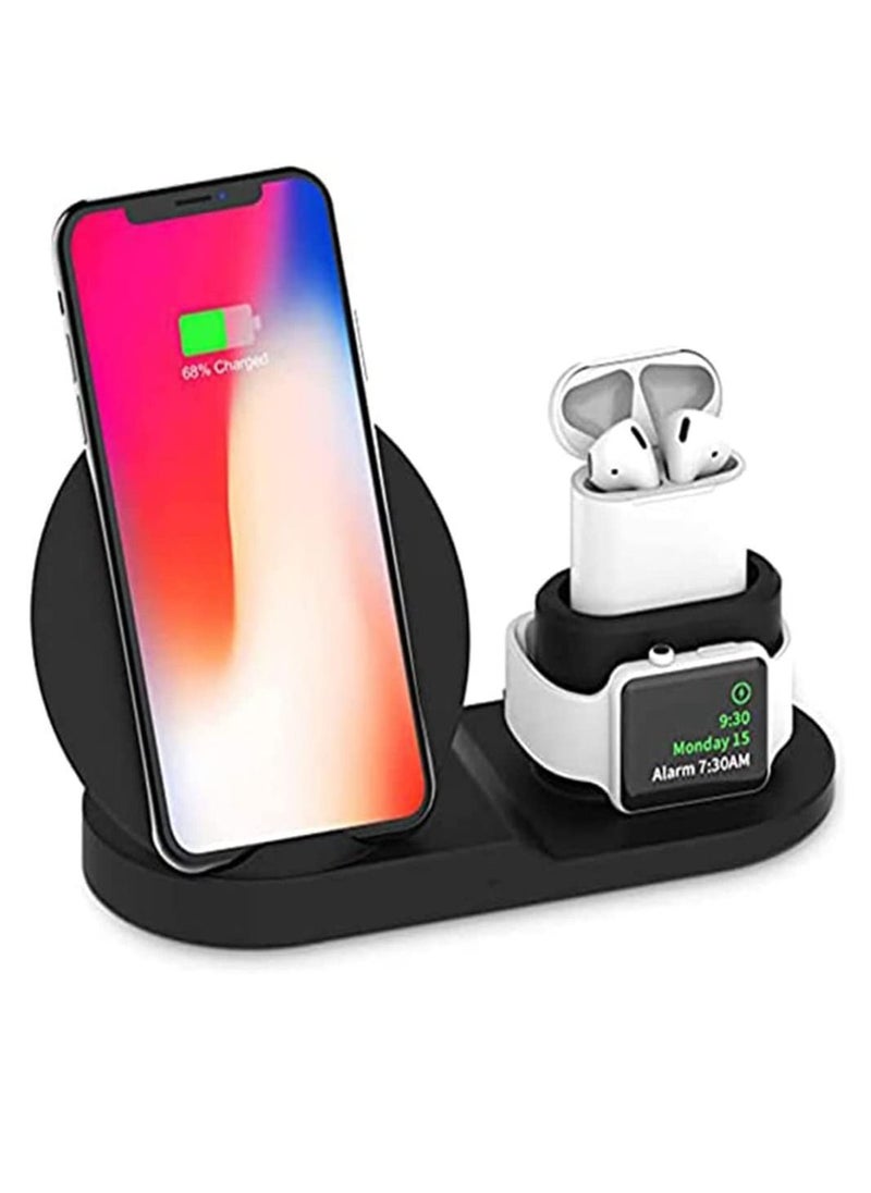 Y&D - 3 in 1 Wireless Charging Station Fast Dock For Qi Charger Compatible for iPhone11/Pro/X/XS/XR/Xs Max/8/8 Plus Apple Watch Series 5/4/3/2/1 - Image 1