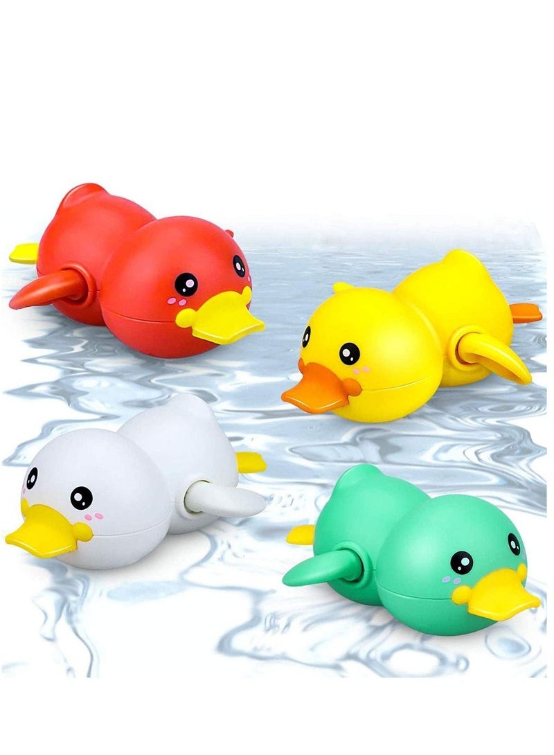Y&D Bath Toys Squeak Rubber Duck Ducky Toy 4 Pcs Set Babies 6 12 months for Bathtub Swimming Pool - Image 1