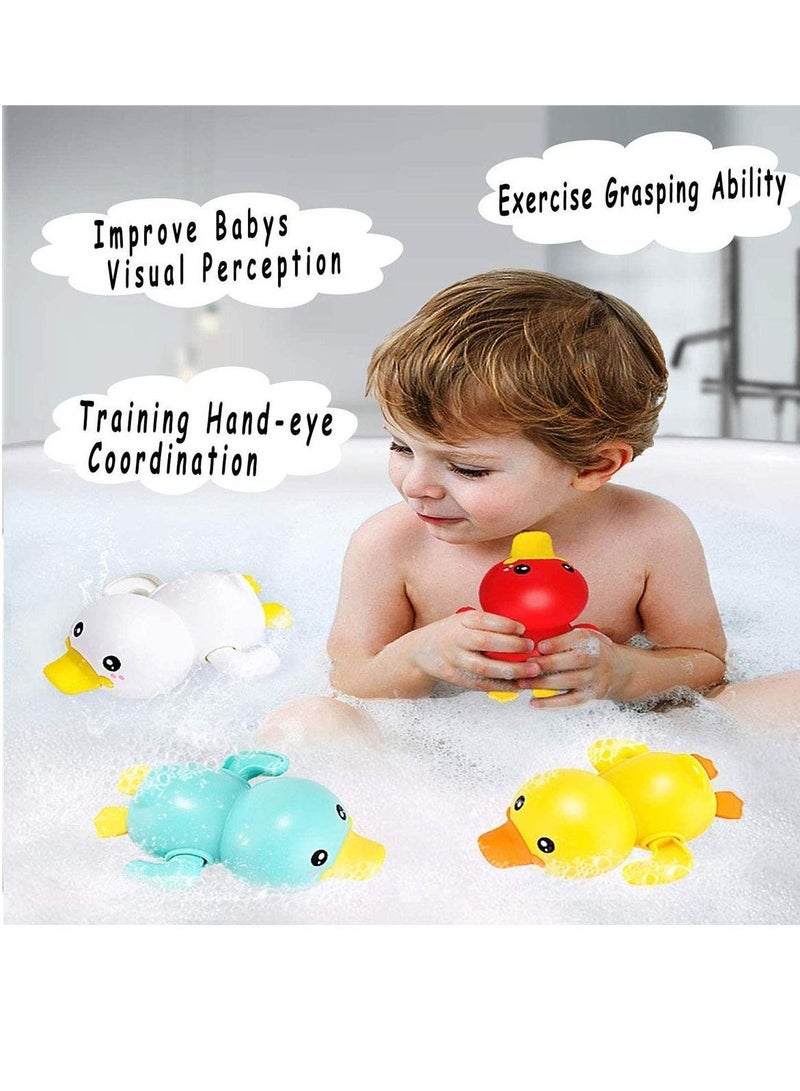 Y&D Bath Toys Squeak Rubber Duck Ducky Toy 4 Pcs Set Babies 6 12 months for Bathtub Swimming Pool - Image 4