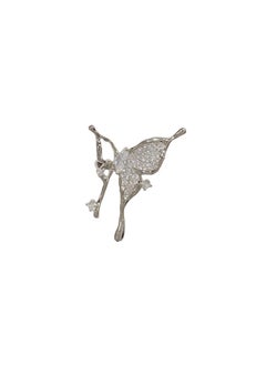 Pave Zircon Butterfly Ear Cuff Elegant Fashion Silver single-zirconia butterfly ear cuff (thick real gold plating)
