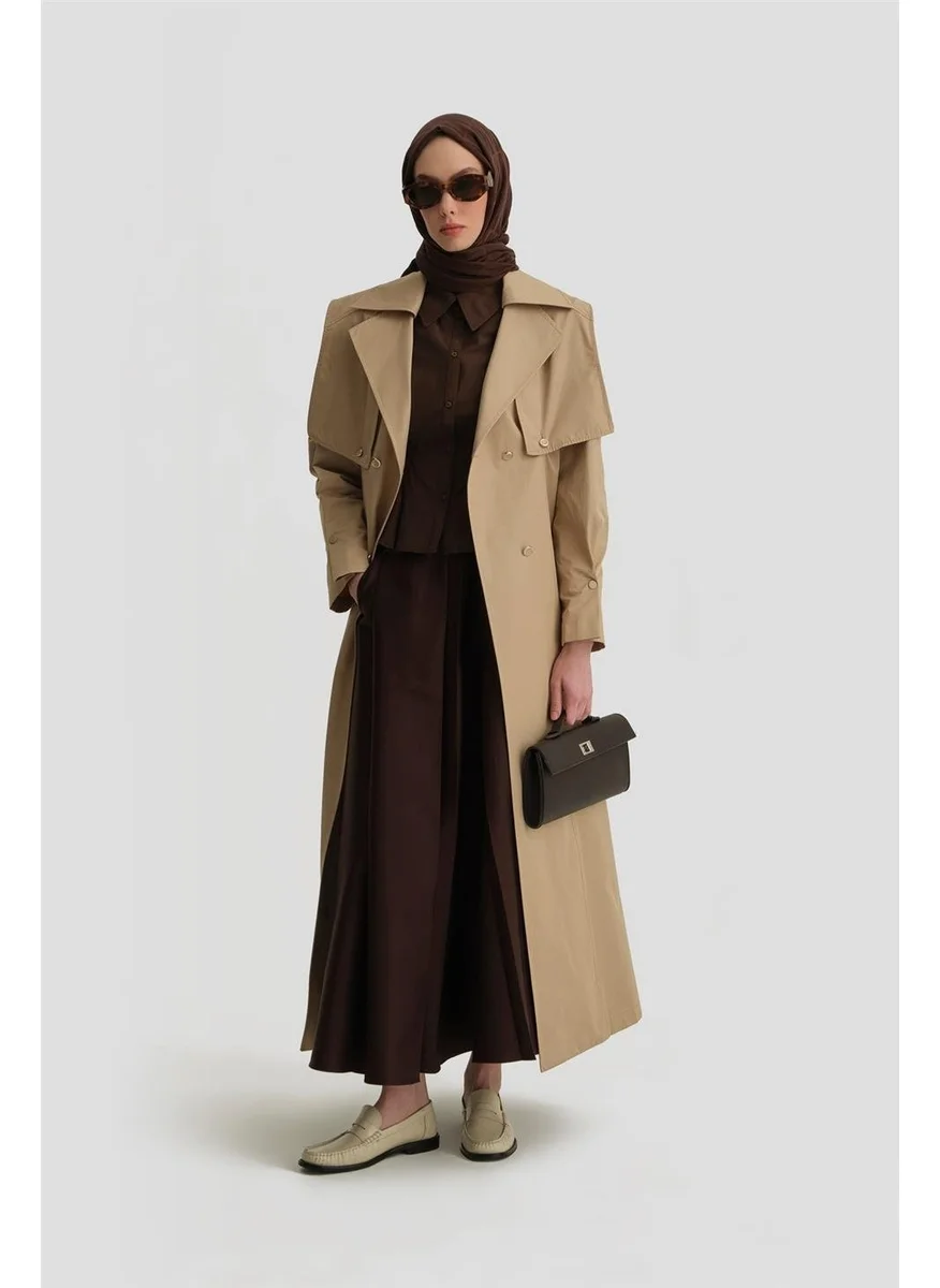 ARMINE Removable Cape Trench Coat 25Y8209 Beige