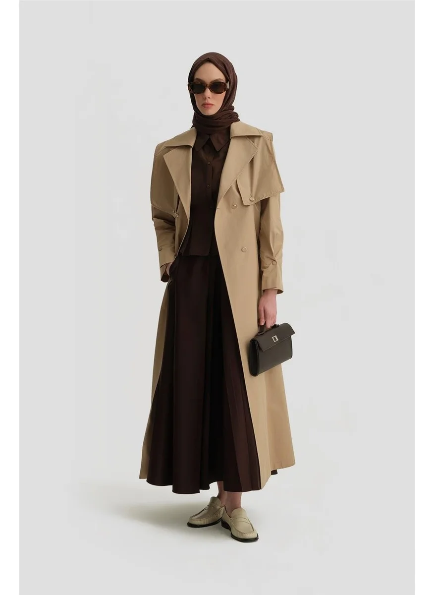 ARMINE Removable Cape Trench Coat 25Y8209 Beige