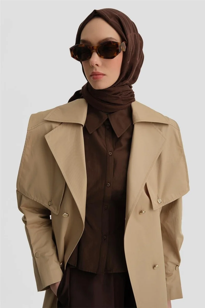 ARMINE Removable Cape Trench Coat 25Y8209 Beige