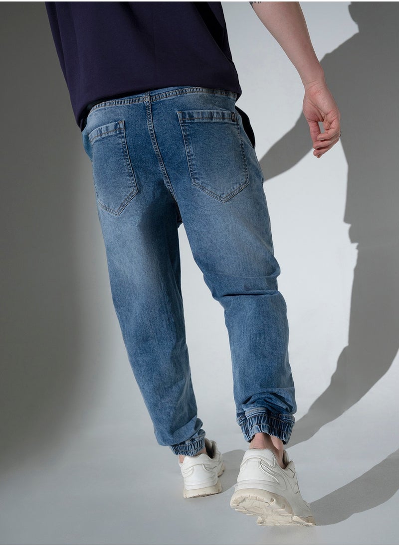 Hubberholme Relaxed Fit Light Fade Stretchable Jogger Jeans for Men  - Image 3