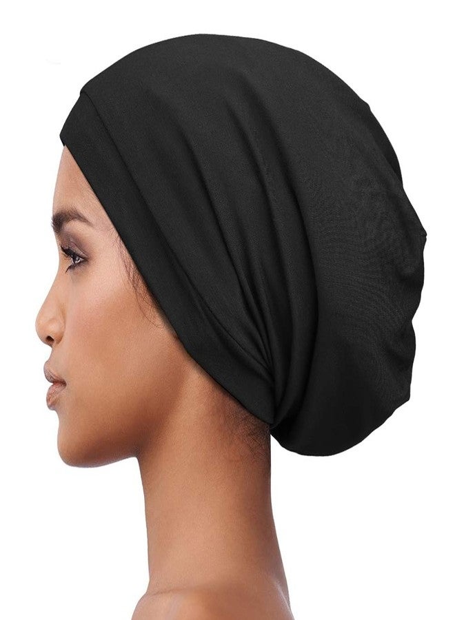 Alnorm Satin Bonnet for Curly Hair Natural Hair Braids Women Slouchy Beanie Hat Lightweight - Image 2