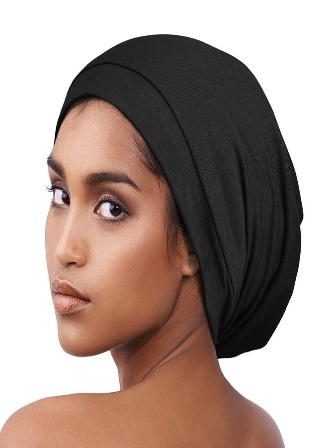 Alnorm Satin Bonnet for Curly Hair Natural Hair Braids Women Slouchy Beanie Hat Lightweight - Image 4