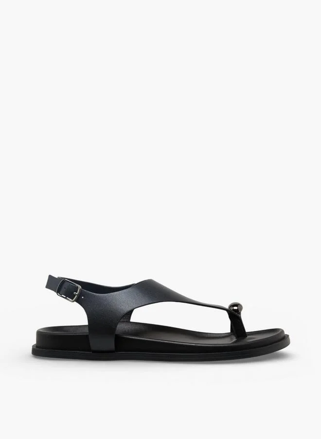 Flora Bella By Shoexpress BLACK Flora Bella Women Toe Loop Detail Sandals for Women | Best Price UAE
