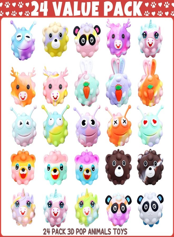 Asoulin 24PCS 3D Animal Pop Fidget Ball Easter Gifts Party Favors for Kids 4-8 8-12 Easter Egg Fillers Goodie Bag Stuffer Classroom Treasure Box Toy Carnival Prizes Pinata Birthday Return Gifts for Boys Girls - Image 3