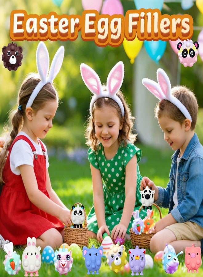 Asoulin 24PCS 3D Animal Pop Fidget Ball Easter Gifts Party Favors for Kids 4-8 8-12 Easter Egg Fillers Goodie Bag Stuffer Classroom Treasure Box Toy Carnival Prizes Pinata Birthday Return Gifts for Boys Girls - Image 2