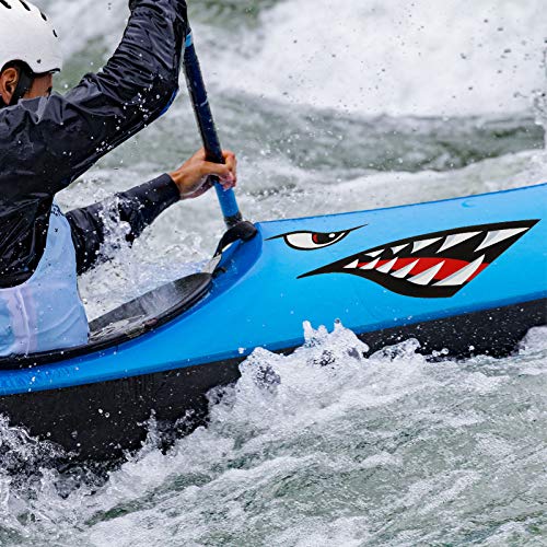 Tenare 4 Pieces Shark Teeth Mouth Kayak Stickers Decals Kayak Decals Waterproof Canoe Graphic Reflective Accessories for Canoe Fishing Boat Car Truck Dagger Ocean Boat Decoration - Image 5