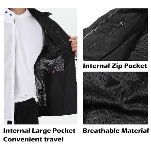 Burjosy Mesh Motorcycle Jacket for Men, Summer Motorbike Biker Jacket, Reflective Lightweight Breathable Riding Jacket Protective Gear Armored - Image 5