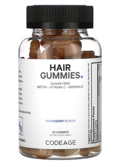 Hair Gummies Sugar Free Strawberry 60 Gummies