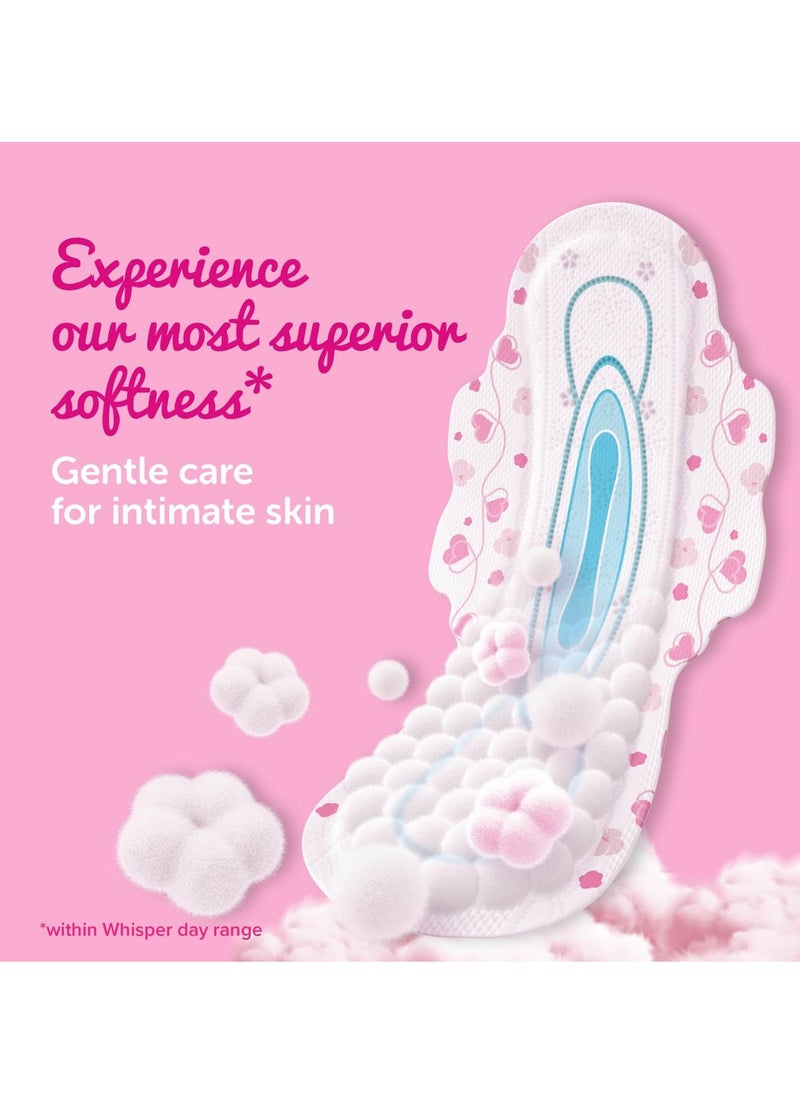 Whisper Whisper ultra skin love soft SANITARY PADS, 50 XL PADS, COTTONY SOFT, OUR #1 SOFTNESS, IRRITATION FREE, FOR INTIMATE SKIN, DISPOSABLE WRAPPER  - Image 5