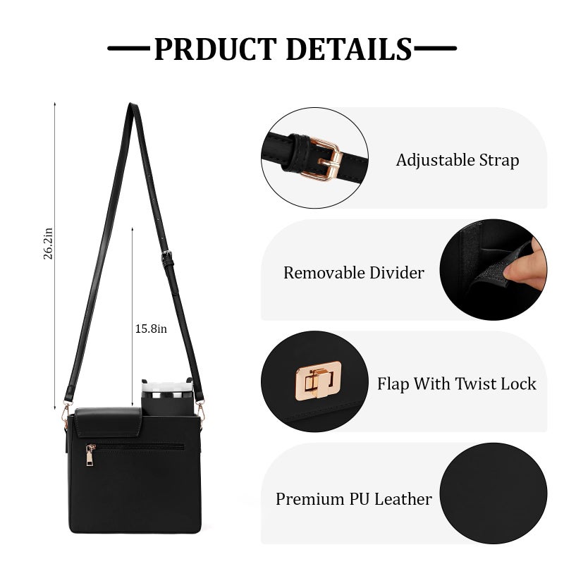 BBIQI Stanley Purse Cup Holder Bag with Strap- Outdoor Portable Crossbody Water Bottle Storage Bag for Stanley Cup Tumbler 40 oz - Image 5