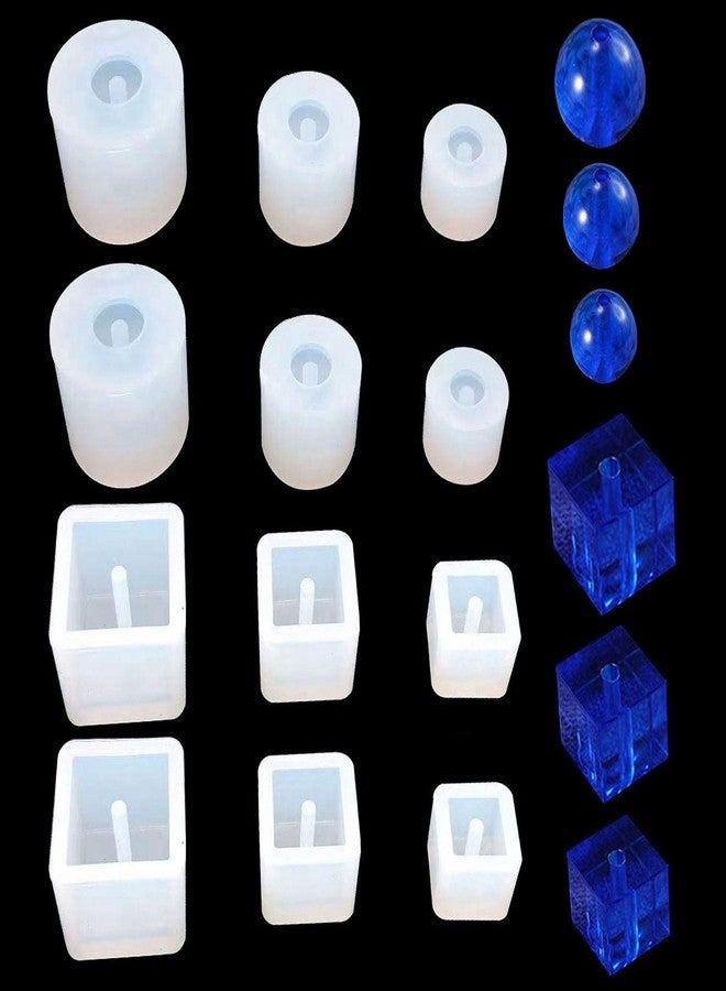 Markeny 12PACK Resin Casting Molds Square Round Beaded Resin Mold Cube Silicone Molds for DIY Bracelet Beads Crystal Glass Beads Making - Image 1