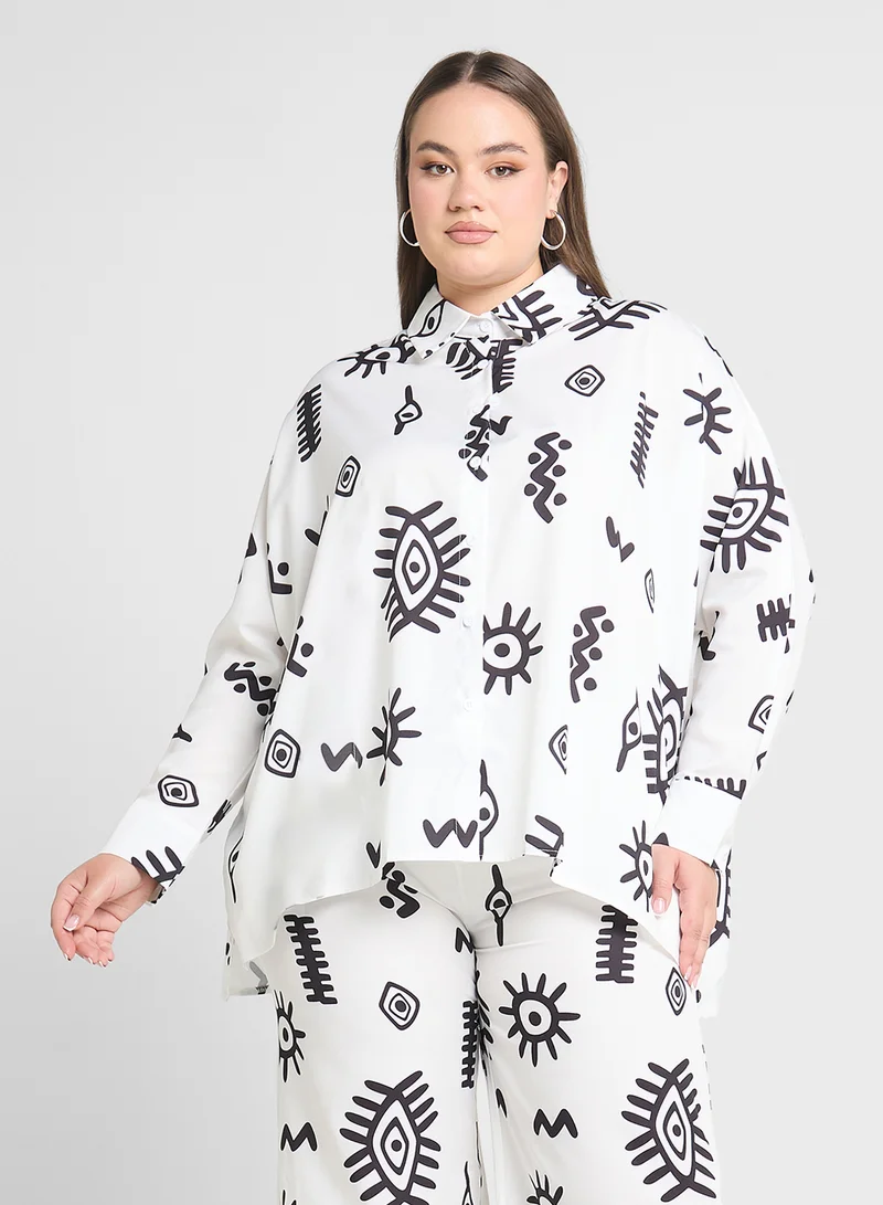 Ginger Plus Printed Shirt & Pant Coord Set