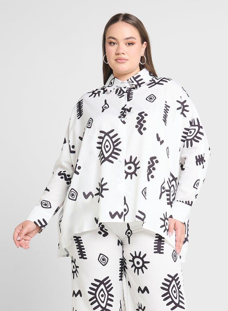 Ginger Plus Printed Shirt & Pant Coord Set - Image 3