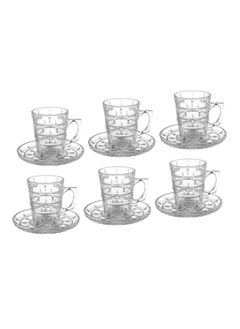 Elegant Tea set with saucer, 12 pieces, 6 tea cups + 6 tea saucers  - Image 1