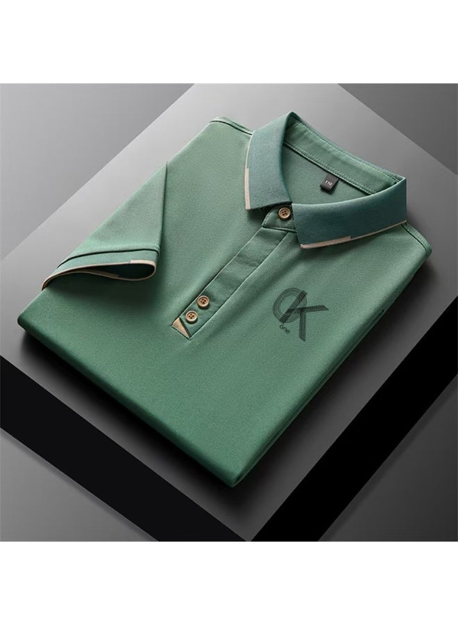 High-end new men’s luxury casual/business/team wear leisure print polo shirt.