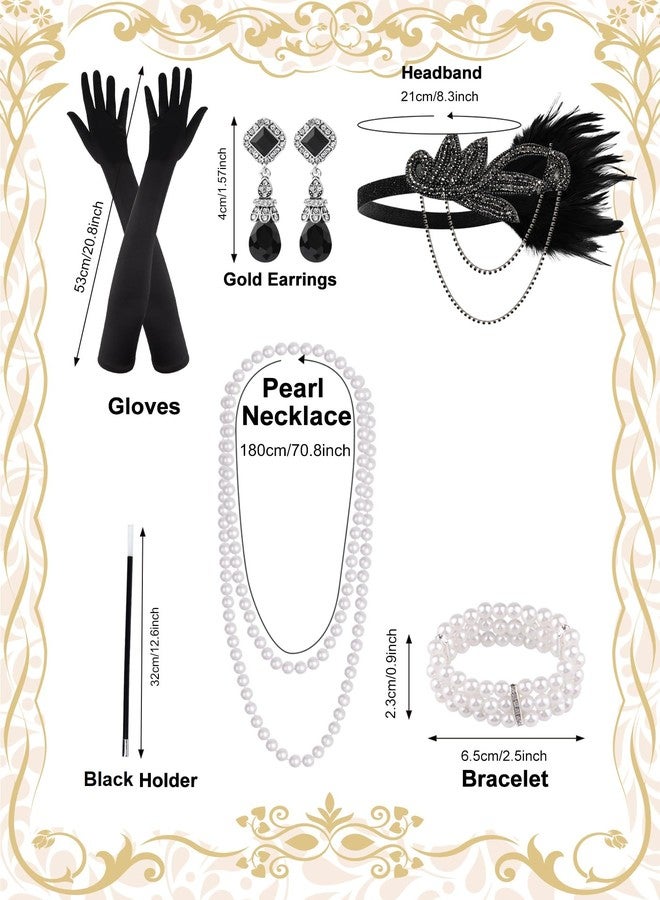 بلولون مجموعة PLULON من 6 قطع من إكسسوارات فلابر مستوحاة من عشرينيات القرن الماضي للنساء، إكسسوارات فلابر مستوحاة من فيلم غاتسبي العظيم، زيّ مستوحى من عشرينيات القرن الماضي للنساء - Image 2