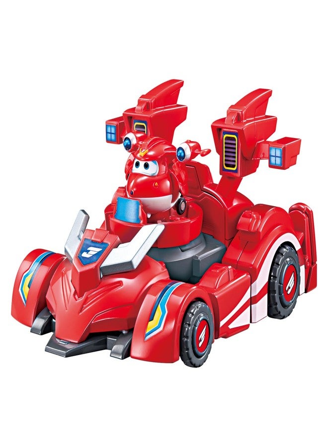 Super Wings Transformable Toys, 7" Super Robot and 2" Mini Jett Transforming Suit, 2 in 1 Racing Car-Robot Action Figure for Boys and Girls Age 3+, Gifts for Preschool Kids, Red - Image 4