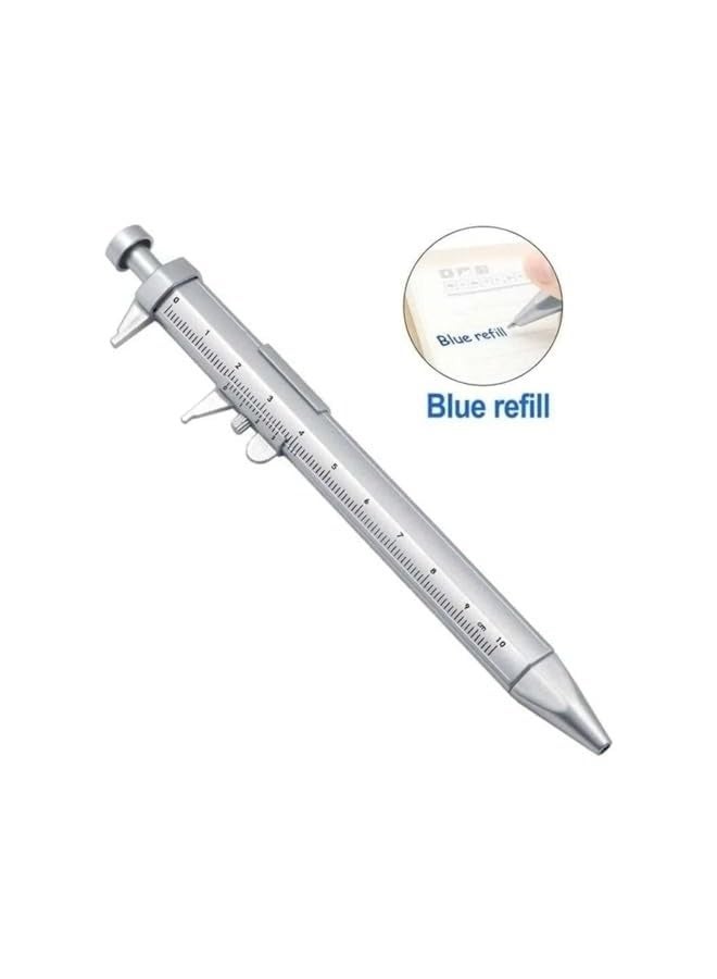 PROMASS Multi-function Vernier Caliper Tool Ballpoint Pen Roller Pen Measuring Tool Woodworking Mark Pen (Blue Pen)  - Image 3