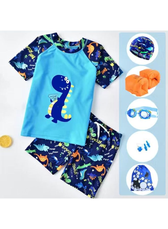 Loquat Children's Swimsuit Boys' 2023 Summer Small Medium And Big Children Boys' Swimming Trunks Breathable Sun Protection Quick-drying Split Swimming-Color:【Little Warrior Shorts】 1- - Image 2