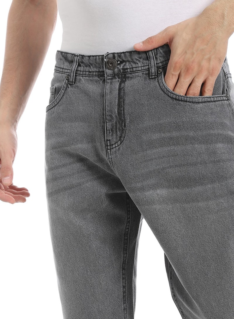 Andora Grey Wide Leg Washed Jeans_Grey  - Image 4