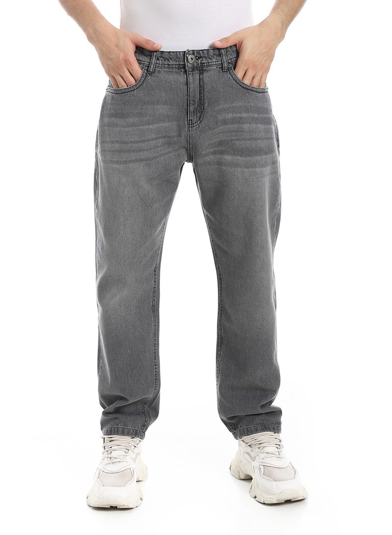 Andora Grey Wide Leg Washed Jeans_Grey  - Image 1