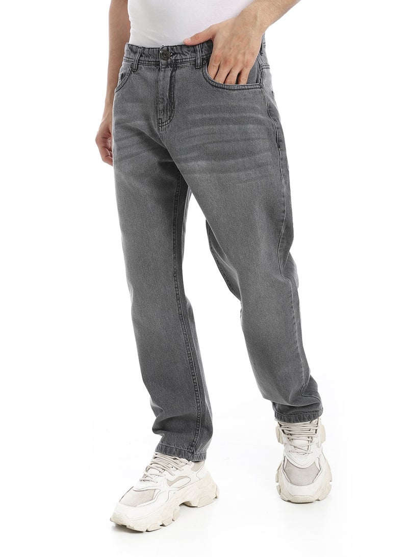 Andora Grey Wide Leg Washed Jeans_Grey  - Image 2