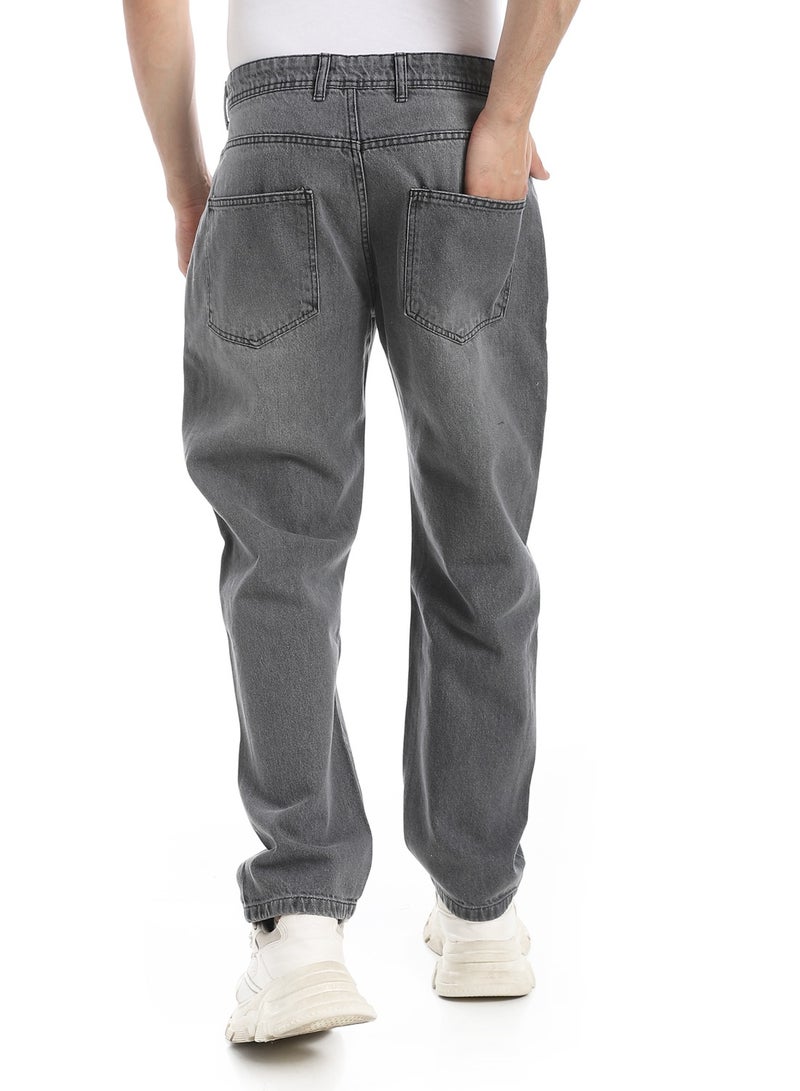 Andora Grey Wide Leg Washed Jeans_Grey  - Image 3