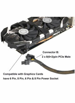 Y&D Graphics Lines, Card 8 Pins One Point Two 8p Extension Cable, Adapter, Braided 20cm, Pci-e Pcie Power Cable 18awg with Sleeve  - Image 4