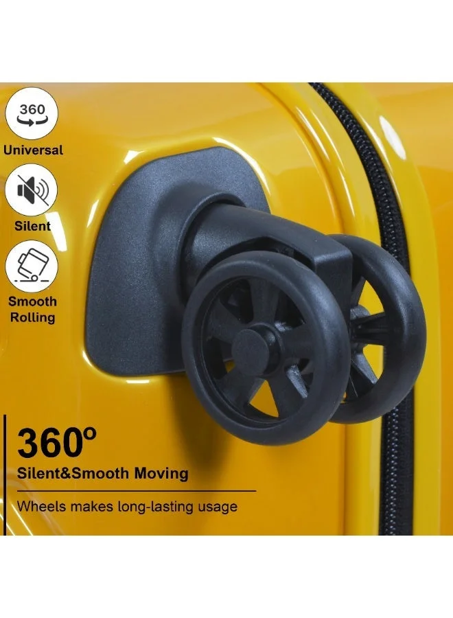 Eminent Sunset Yellow Wheeled Unisex Hard Shell Luggage Trolley Makrolon Lightweight 4 Quiet Double Spinner Wheel Suitcase with TSA lock KG18 Sunset Yellow Sunset Yellow  | Best Price UAE