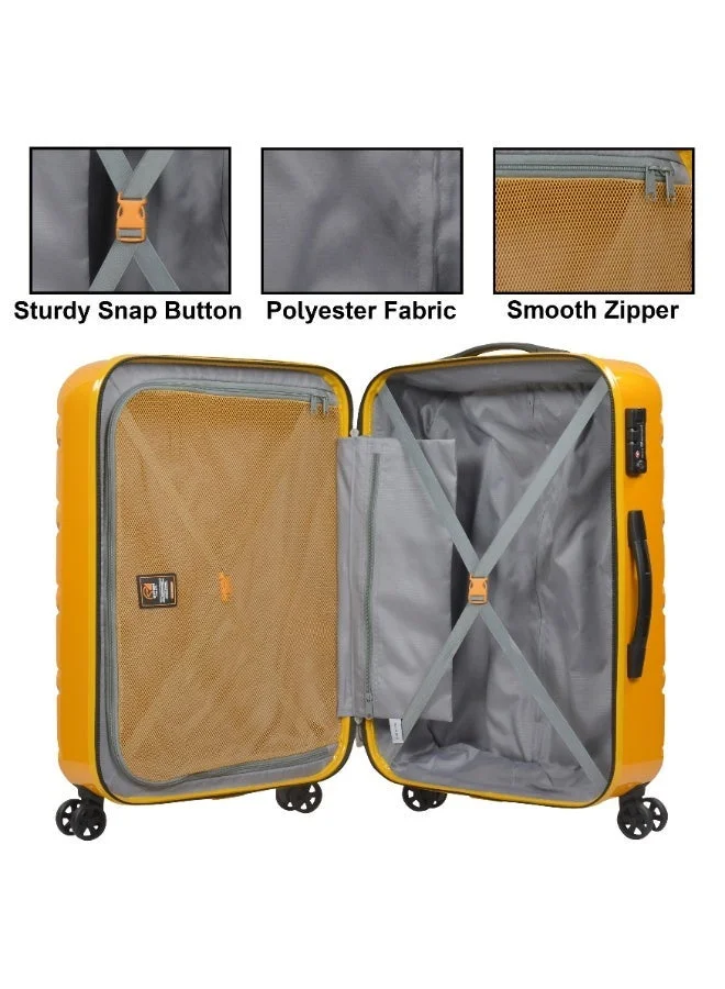 Eminent Sunset Yellow Wheeled Unisex Hard Shell Luggage Trolley Makrolon Lightweight 4 Quiet Double Spinner Wheel Suitcase with TSA lock KG18 Sunset Yellow Sunset Yellow  | Best Price UAE
