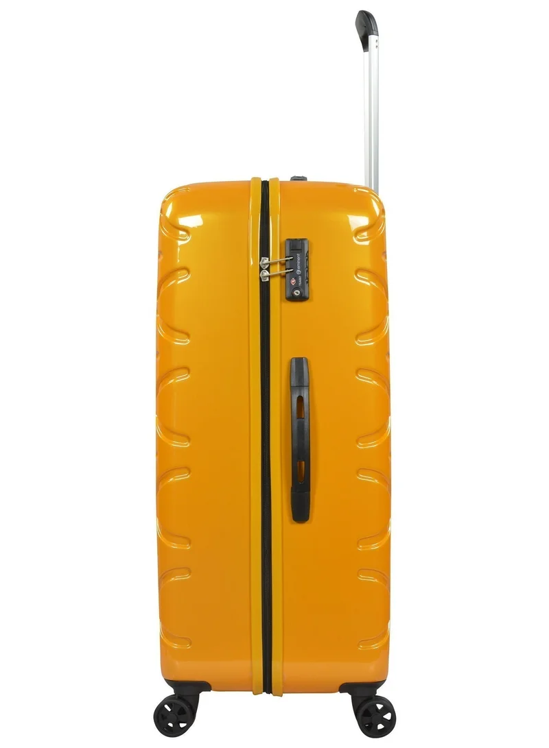 Eminent Sunset Yellow Wheeled Unisex Hard Shell Luggage Trolley Makrolon Lightweight 4 Quiet Double Spinner Wheel Suitcase with TSA lock KG18 Sunset Yellow Sunset Yellow  | Best Price UAE