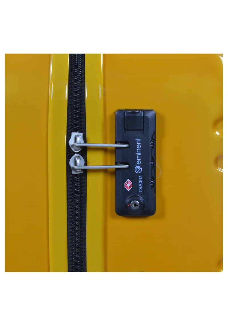 eminent Wheeled Unisex Hard Shell Luggage Trolley Makrolon Lightweight 4 Quiet Double Spinner Wheel Suitcase with TSA lock KG18 Sunset Yellow Sunset Yellow