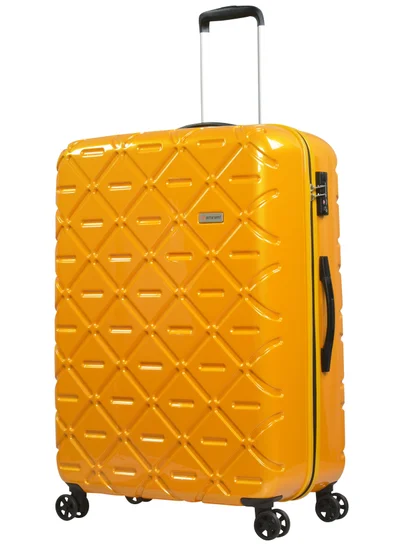 eminent Wheeled Unisex Hard Shell Luggage Trolley Makrolon Lightweight 4 Quiet Double Spinner Wheel Suitcase with TSA lock KG18 Sunset Yellow Sunset Yellow