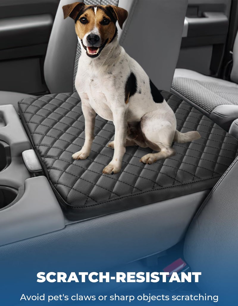 ISSYAUTO Center Console Cover Compatible with 2011-2016 Ford F250 F350 F450, 2011-2014 F150 with Jump Seat Console Leather Armrest Cover Center Console Cushion, Black (Jump Seat Only) - Image 1