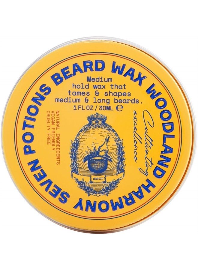 Seven Potions Beard Wax 1 oz. Natural Beard Styling Wax For Medium Hold. Shape And Nourish Your Beard While Looking Natural. Doesn't Make The Beard Stiff (Woodland Harmony) - Image 1