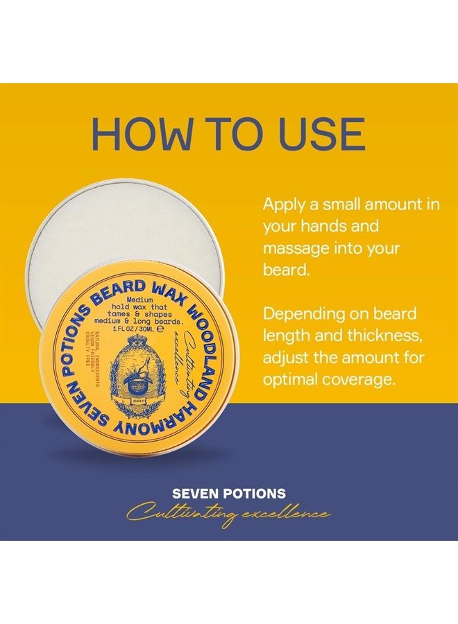 Seven Potions Beard Wax 1 oz. Natural Beard Styling Wax For Medium Hold. Shape And Nourish Your Beard While Looking Natural. Doesn't Make The Beard Stiff (Woodland Harmony) - Image 5