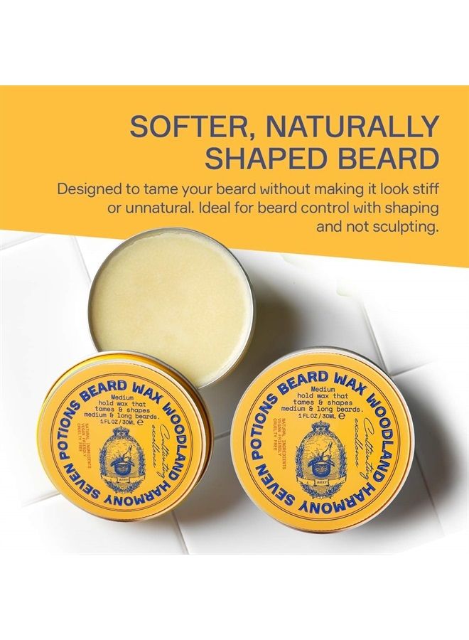 Seven Potions Beard Wax 1 oz. Natural Beard Styling Wax For Medium Hold. Shape And Nourish Your Beard While Looking Natural. Doesn't Make The Beard Stiff (Woodland Harmony) - Image 2