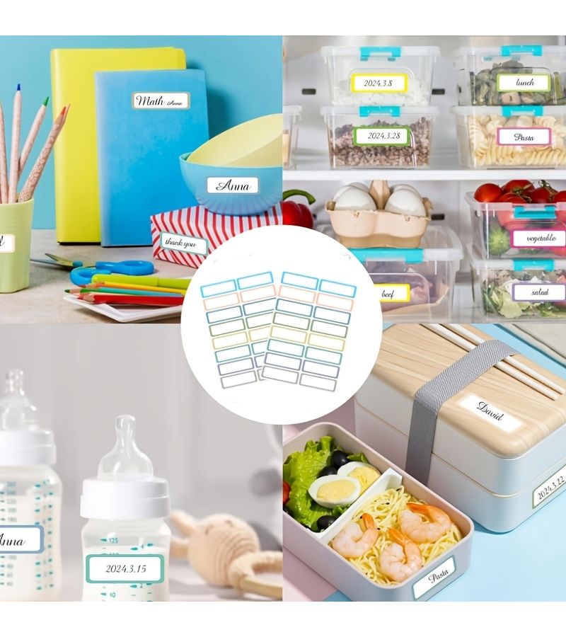 2 Sheets Removable Colorful Rectangular Handwritten Label Stickers for Home Office Storage - Image 4
