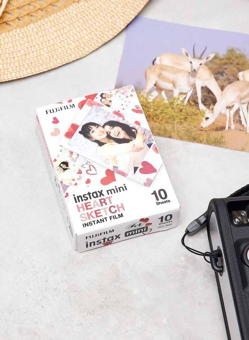 FUJIFILM Instax Mini Film 10 Shot Pack, Heart Border