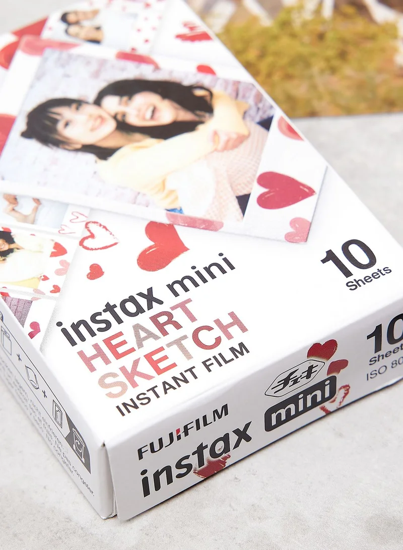 FUJIFILM Instax Mini Film 10 Shot Pack, Heart Border
