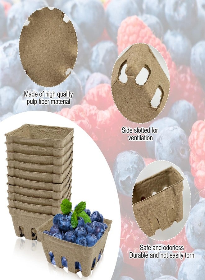 رينماي سلة توت من ألياف لب الورق الطبيعي من رينماي، عبوة من 50 قطعة، سلة توت مصبوبة، حاوية تهوية للفواكه والخضراوات مثل الفراولة والتوت الأزرق والتوت الأحمر، مناسبة لأسواق المزارعين ومحلات البقالة وحفلات الفناء الخلفي - Image 3