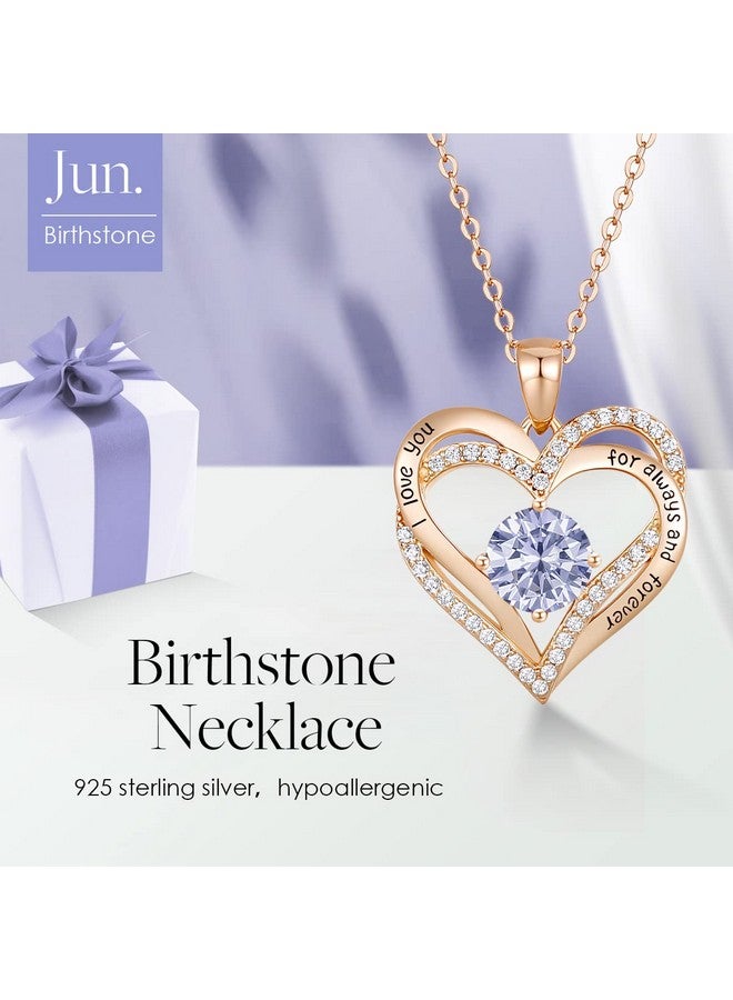 CDE Chrismas Gifts For Women, Forever Love Heart Necklaces For Women, Wedding Anniversary, Birthday Gift For Wife, S925 Silver Jewelry With Birthstone Pendant, Ideal Valentine'S Gifts For Her - Image 2