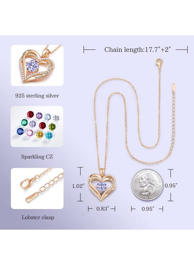 CDE Chrismas Gifts For Women, Forever Love Heart Necklaces For Women, Wedding Anniversary, Birthday Gift For Wife, S925 Silver Jewelry With Birthstone Pendant, Ideal Valentine'S Gifts For Her - Image 4