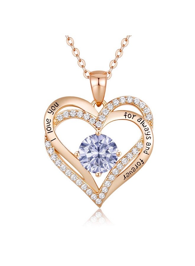 CDE Chrismas Gifts For Women, Forever Love Heart Necklaces For Women, Wedding Anniversary, Birthday Gift For Wife, S925 Silver Jewelry With Birthstone Pendant, Ideal Valentine'S Gifts For Her - Image 1