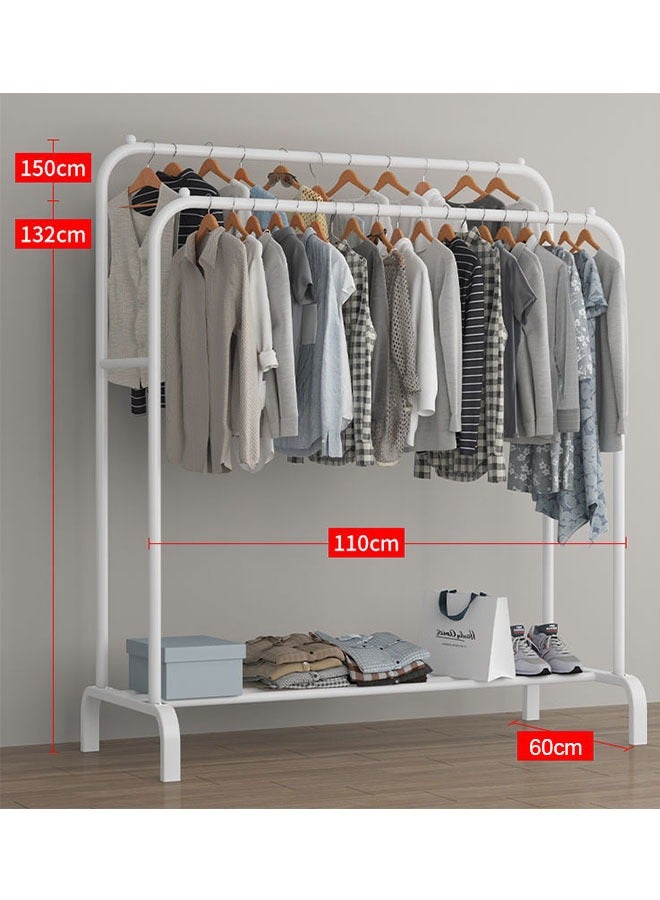 Clothes Racks, Clothing Racks, Metal Double-Track Hangers, 2-Layer Storage Racks, Shoe Racks, Commercial-GradeMulti-Purpose Shelves, Household Simple drying Racks - Image 2
